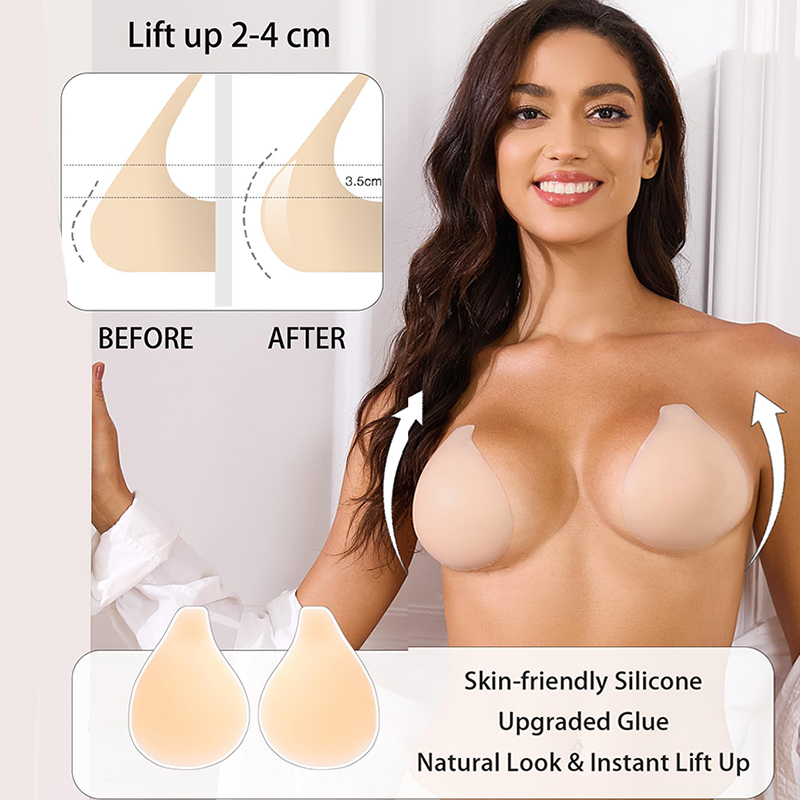 Strapless Bra Backless - 1/2 Çift Kadın Yapışkan Sütyen Push