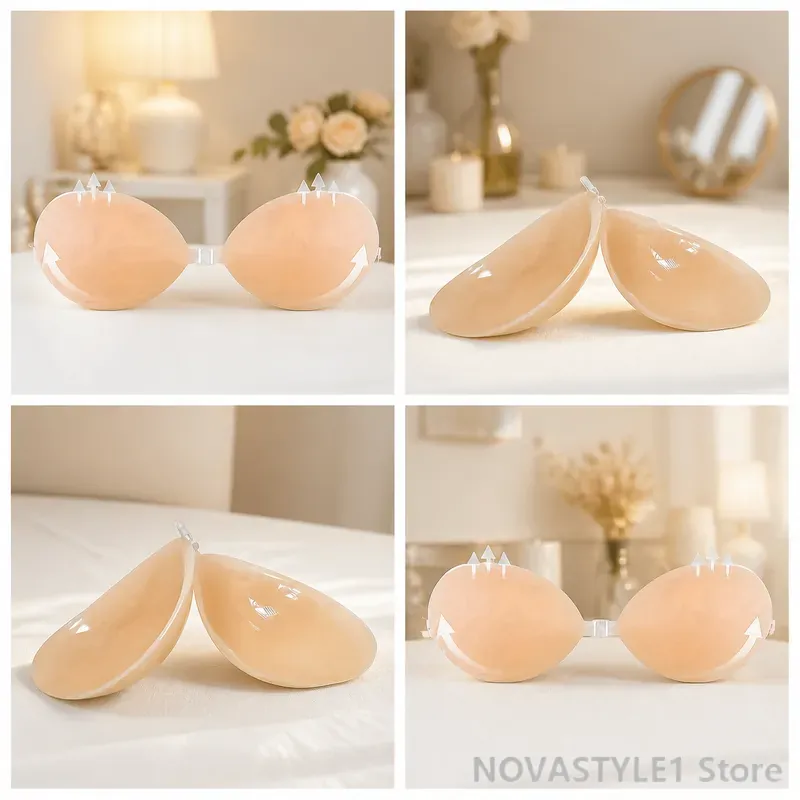 Silicone Bra Adhesive - 2 adet silikon göğüs kaldırma pedleri,