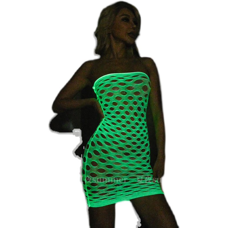 Bodystocking Fishnet - Karanlıkta Parlayan File Çoraplı Body Çorap