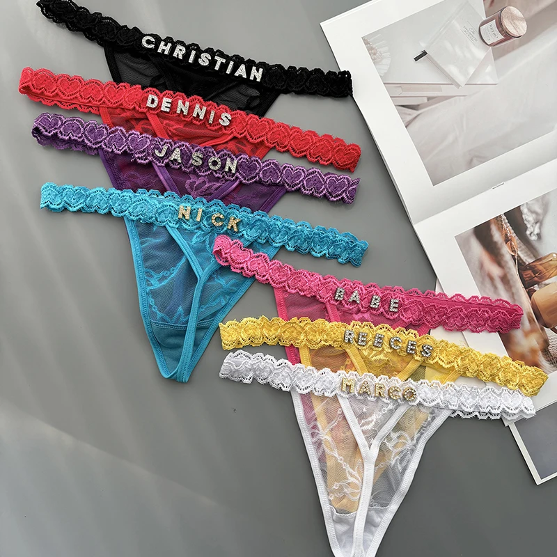 Thong Bikini Women - Kişilik Özel Tanga Adı Kristal Mektup