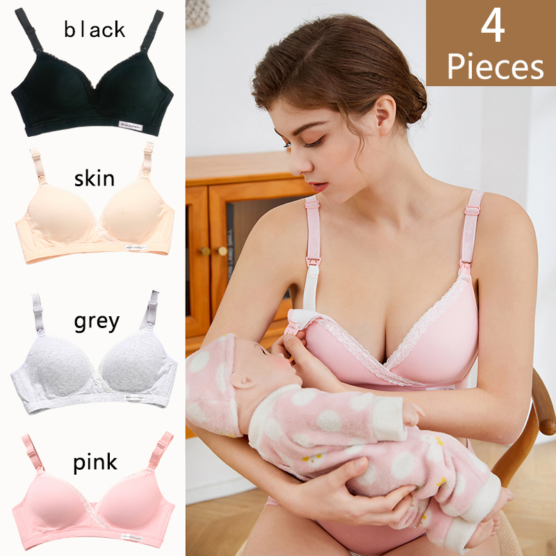Nursing Bra Sleep - 4 adet yeni pamuk Wirefree hemşirelik