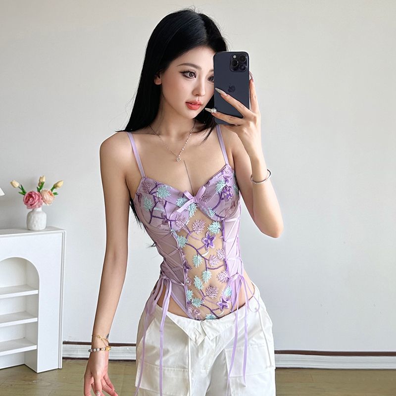 Cami Top Lace - 2026 Yaz Modası Yeni Kadın Zarif