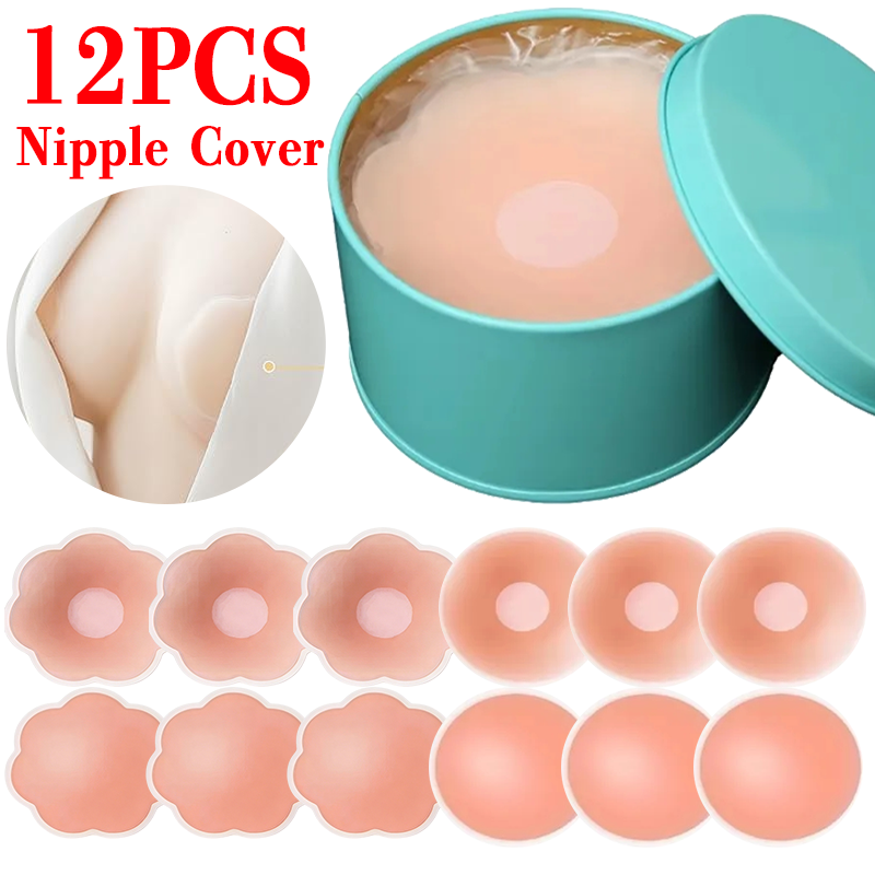 Silicone Bra Adhesive - 6/12 adet görünmez kendinden yapışkanlı göğüs