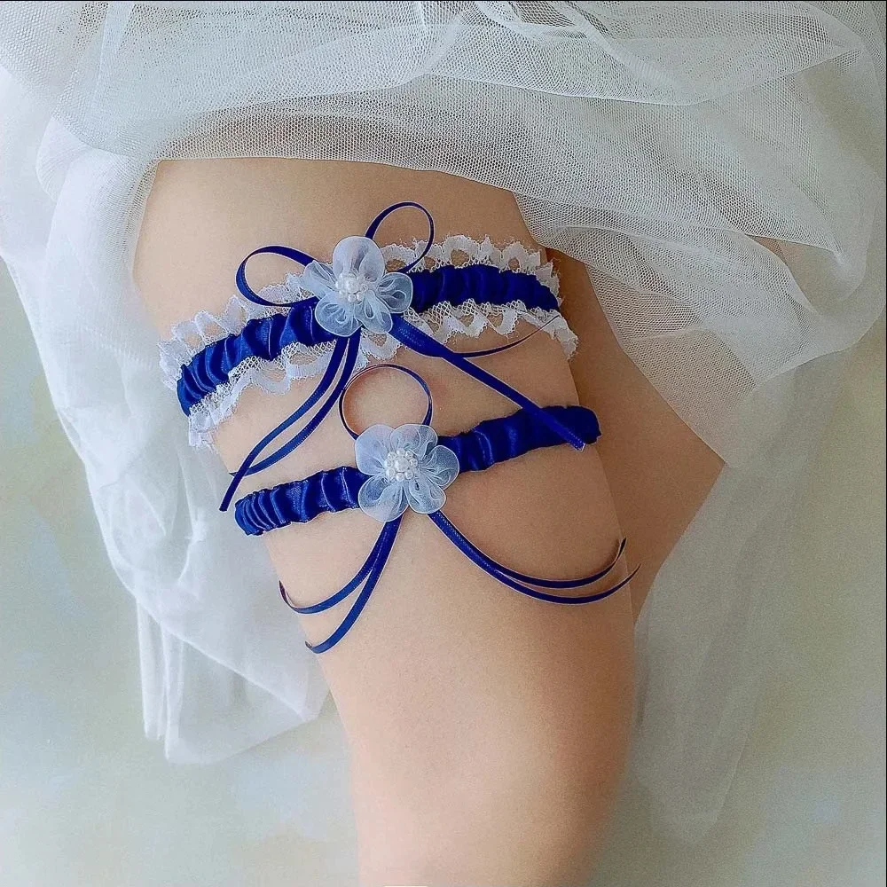 Garter Belt Set - 2 adet/takım saten kurdele düğün gelin