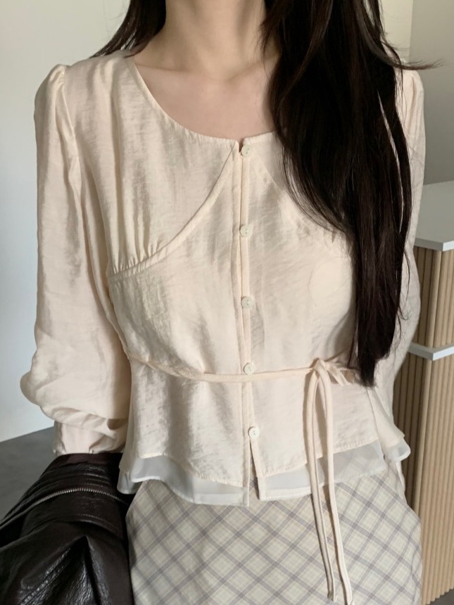 Corset Waist Cinch - 2026 İlkbahar Kadın Şık Balon Kol