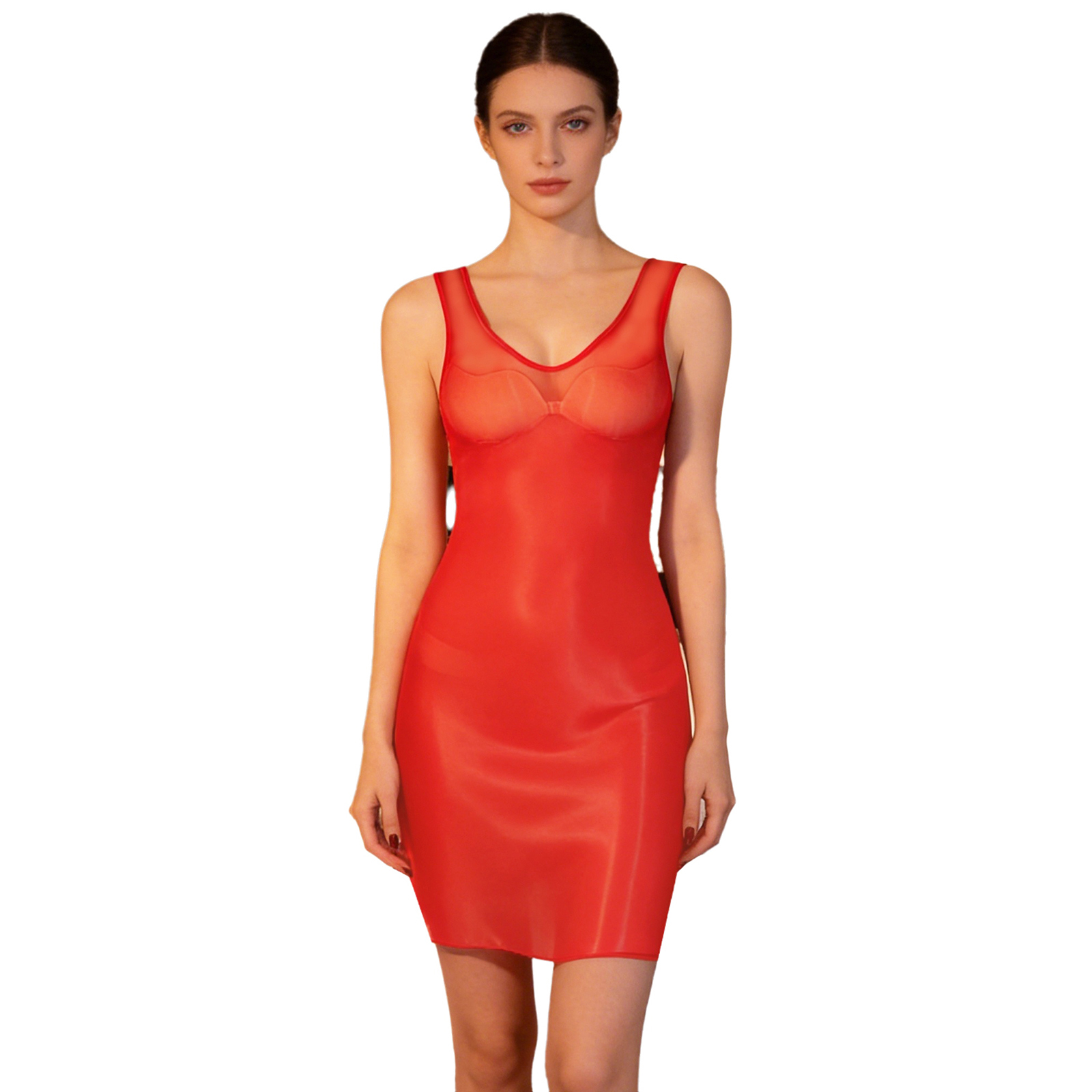 Kadın Parlak Şeffaf Vücut Hatl - Babydoll Chemise Night incelemesi ve fiyatı