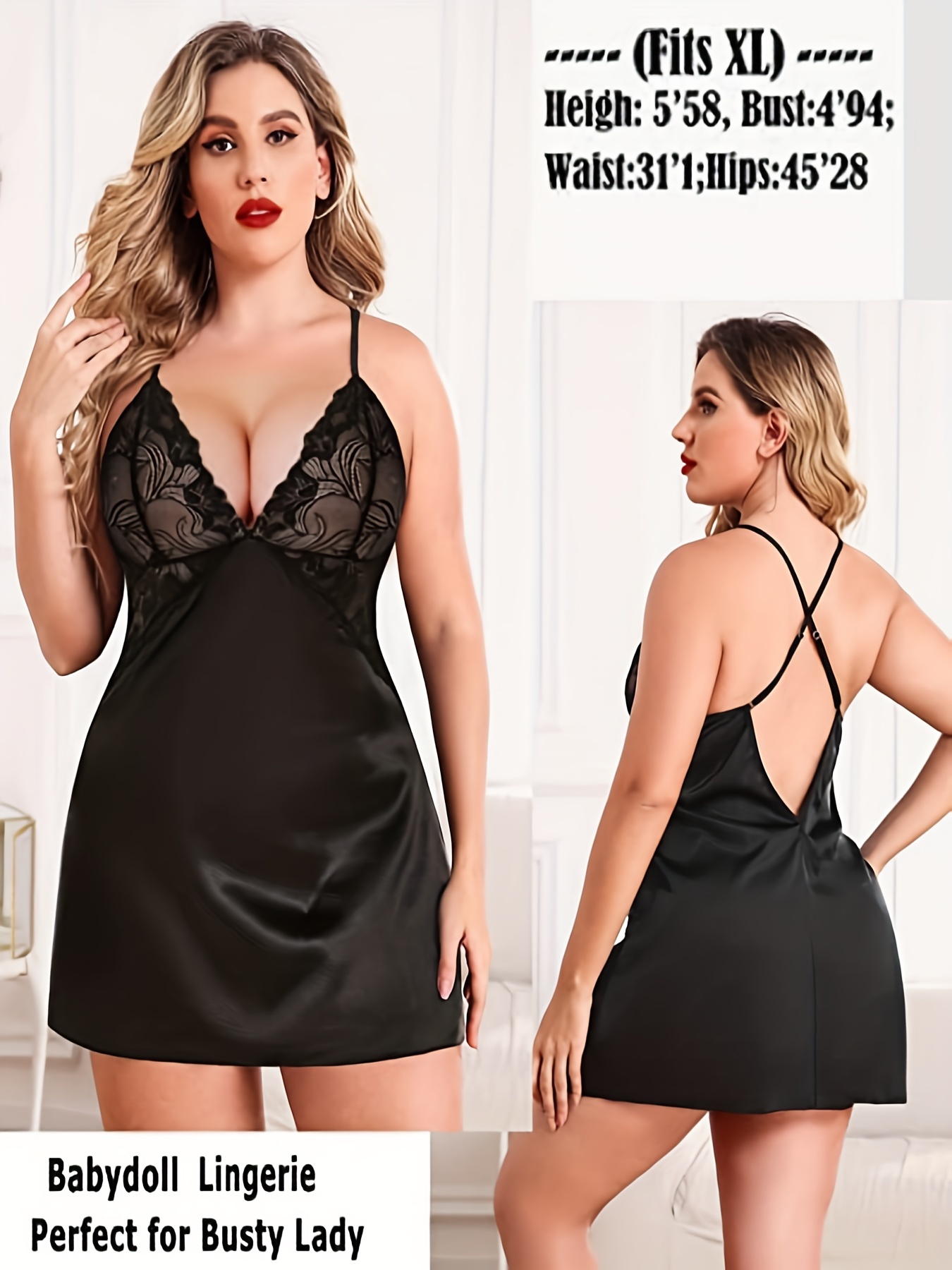 Kadınlar Lüks Parlak Saten Gec - Babydoll Chemise Night incelemesi ve fiyatı