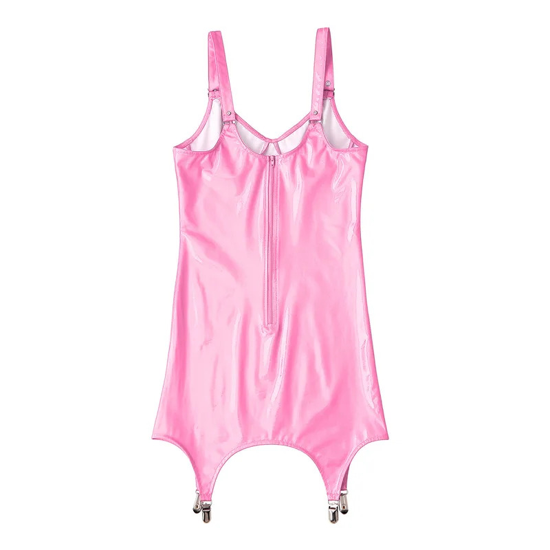 Bayan Parlak Metalik PVC Deri  - Babydoll Chemise Night incelemesi ve fiyatı