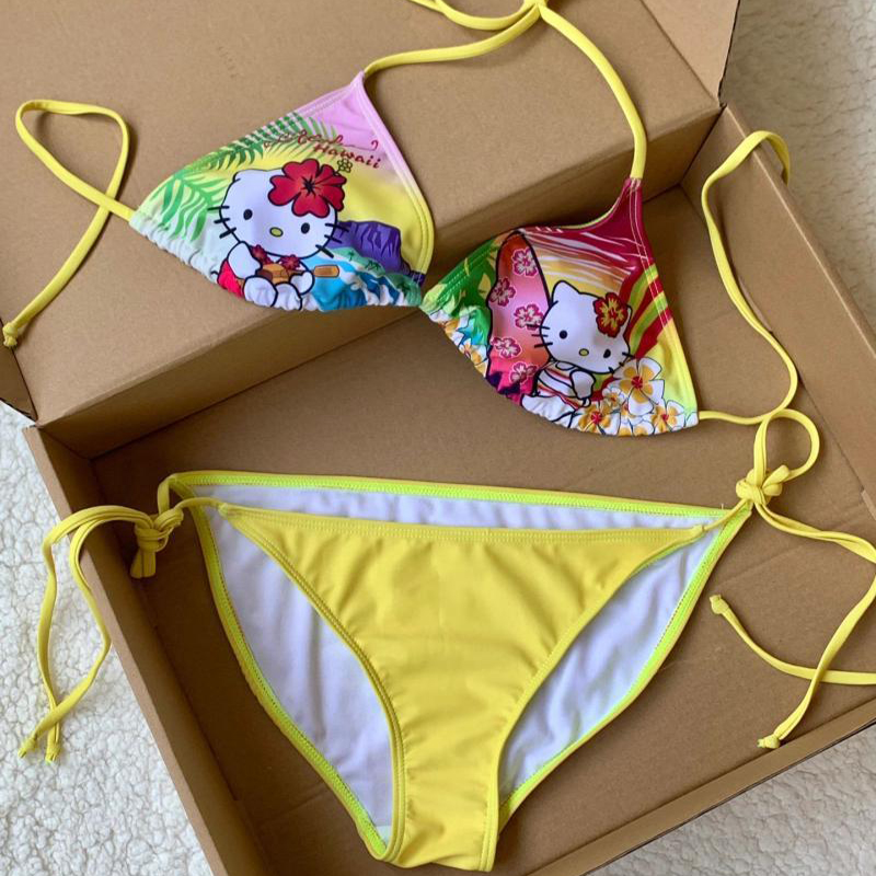 Y2K Kızlar Kawaii Hello Kitty  - Thong Bikini Women incelemesi ve fiyatı